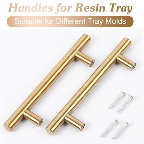 Golden  Cabinet Handles Pair  Brushed Brass 2", 4' ,6" For Resin Art Trays