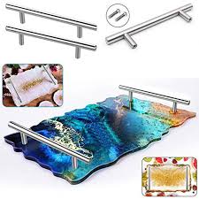 Silver Cabinet Handles Pair Stainless Steel 4' ,6" For Resin Art Trays