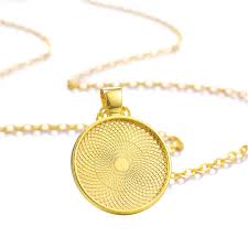 Round Necklace Pendant 25 mm with Necklace Chain 50 cm