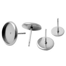 Stainless Steel Blank Earring Base (10mm, 12mm) pair
