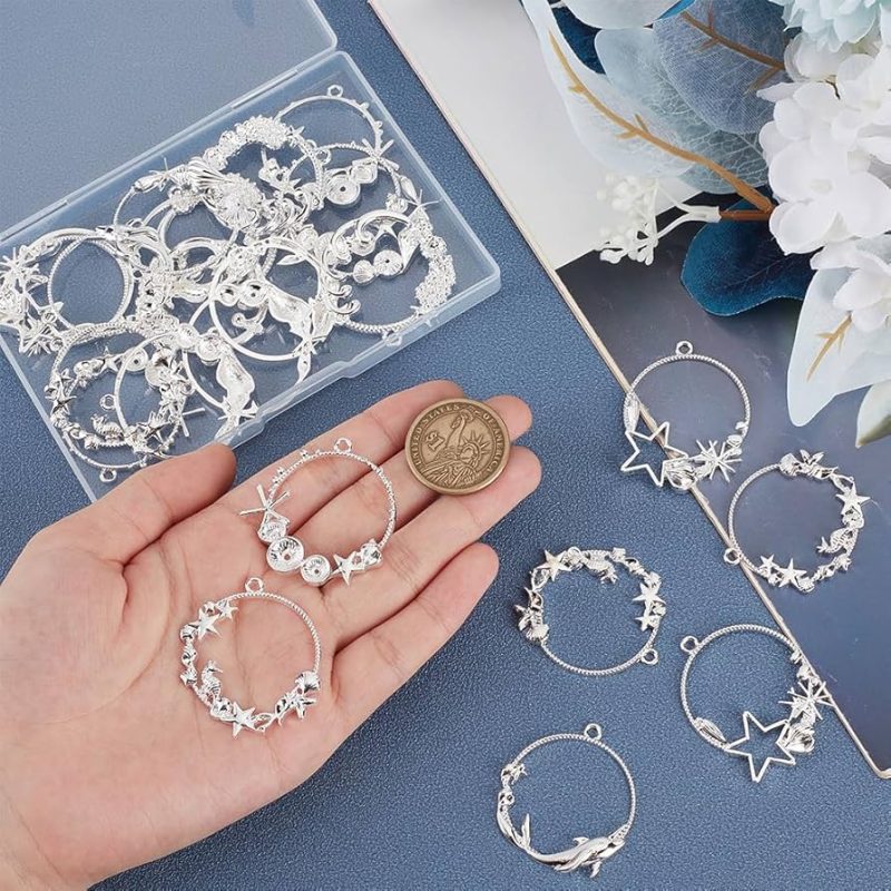 Marine Theme Open Bezel Frame Pendant 5 Style