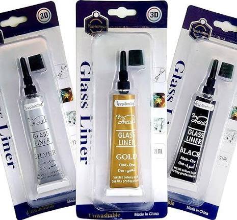 Keep Smiling glass liner, glass outliner paint, resin art liner, outlining paint for glass, mandala liner paint, resin detailing paint, craft outliner 21 ml