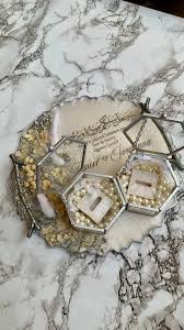 Hexagon Clear Glass Ring Holder (Pair) - Image 5