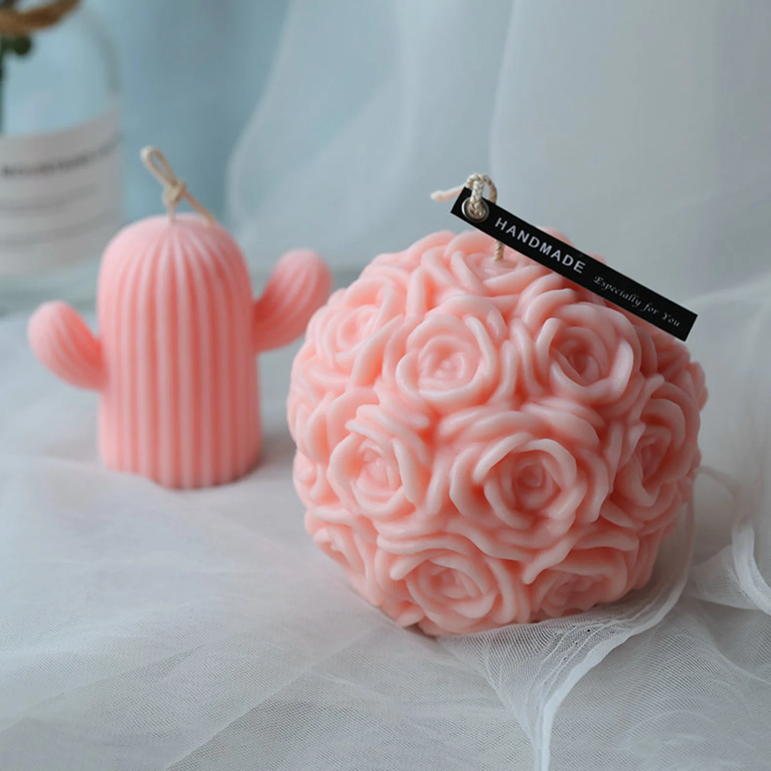 Premium Rose Flower Ball Candle Silicone Mold - Image 2