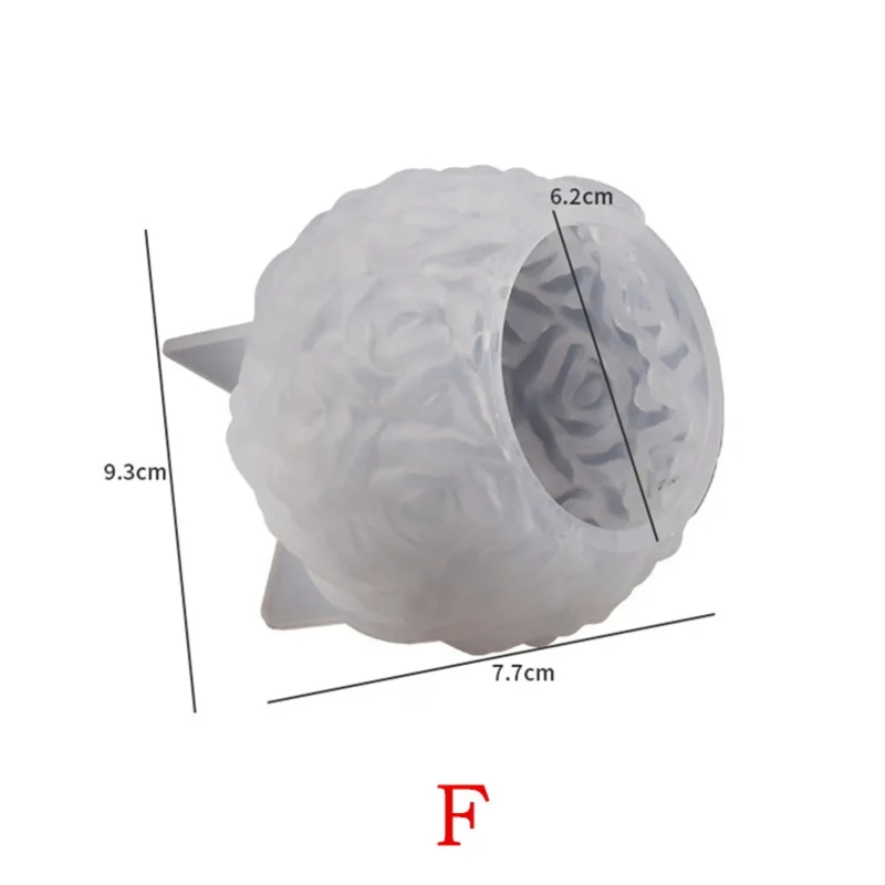 Premium Rose Flower Ball Candle Silicone Mold