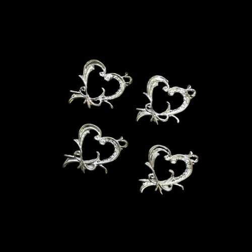 Ornate Heart Open-Backed Bezel Charm - Image 2
