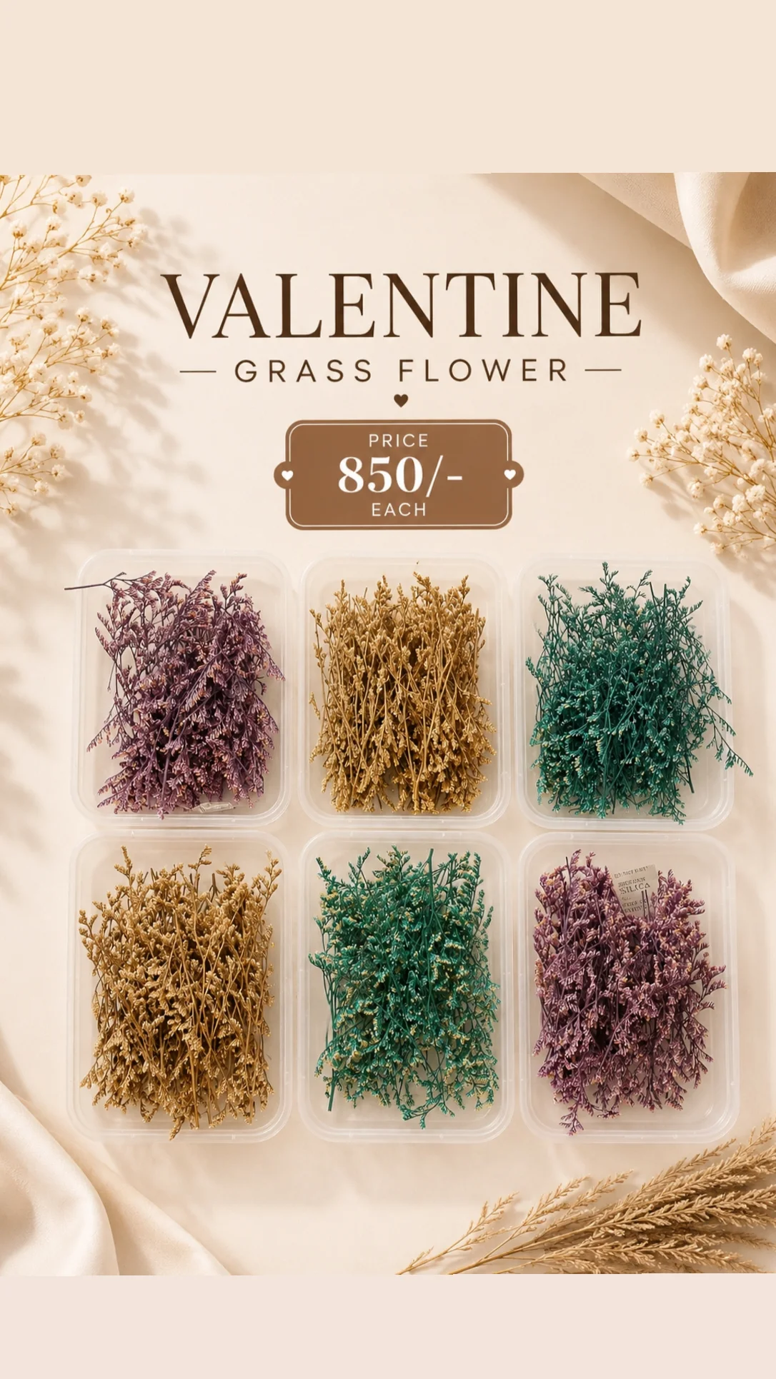 1Box Dried Valentine Grass