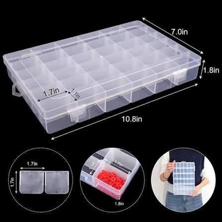 Multipurpose Clear Plastic 24/ 36 Grids Storage Box Detachable Dividers Make Up Organizer Pills Drugs Earrings Bead Jewelry Storage Box Case - Image 3