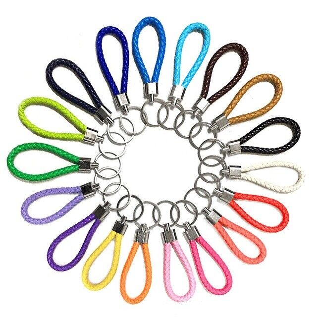 Colorful Leather Braided Keyring, ,DIY Car Key Chain Accessories 1pc - Image 4