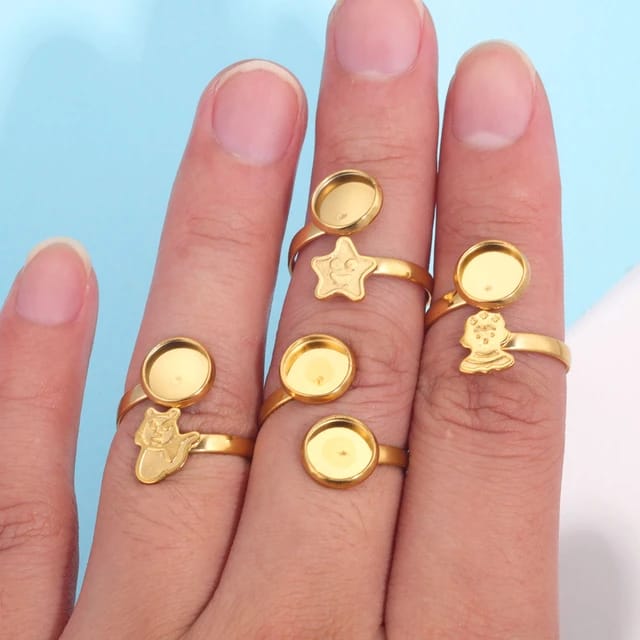 dual base stainless steel rings double base ring stainless steel ring base resin ring finding blank ring base epoxy resin ring DIY resin jewelry stainless steel jewelry findings resin ring making supplies blank ring for resin